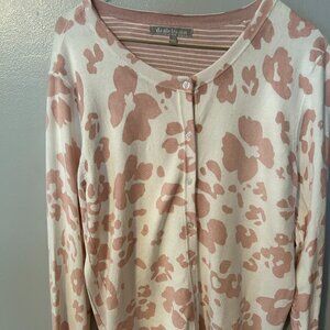 Daniel Rainn Jude Contrast Cuff Button Front Cardigan Size Large